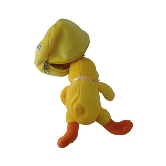 Vintage Plushland Duckling/Chick In Zippered Easter Egg Plush 8" Stuffed Animal - Picture 7 of 9